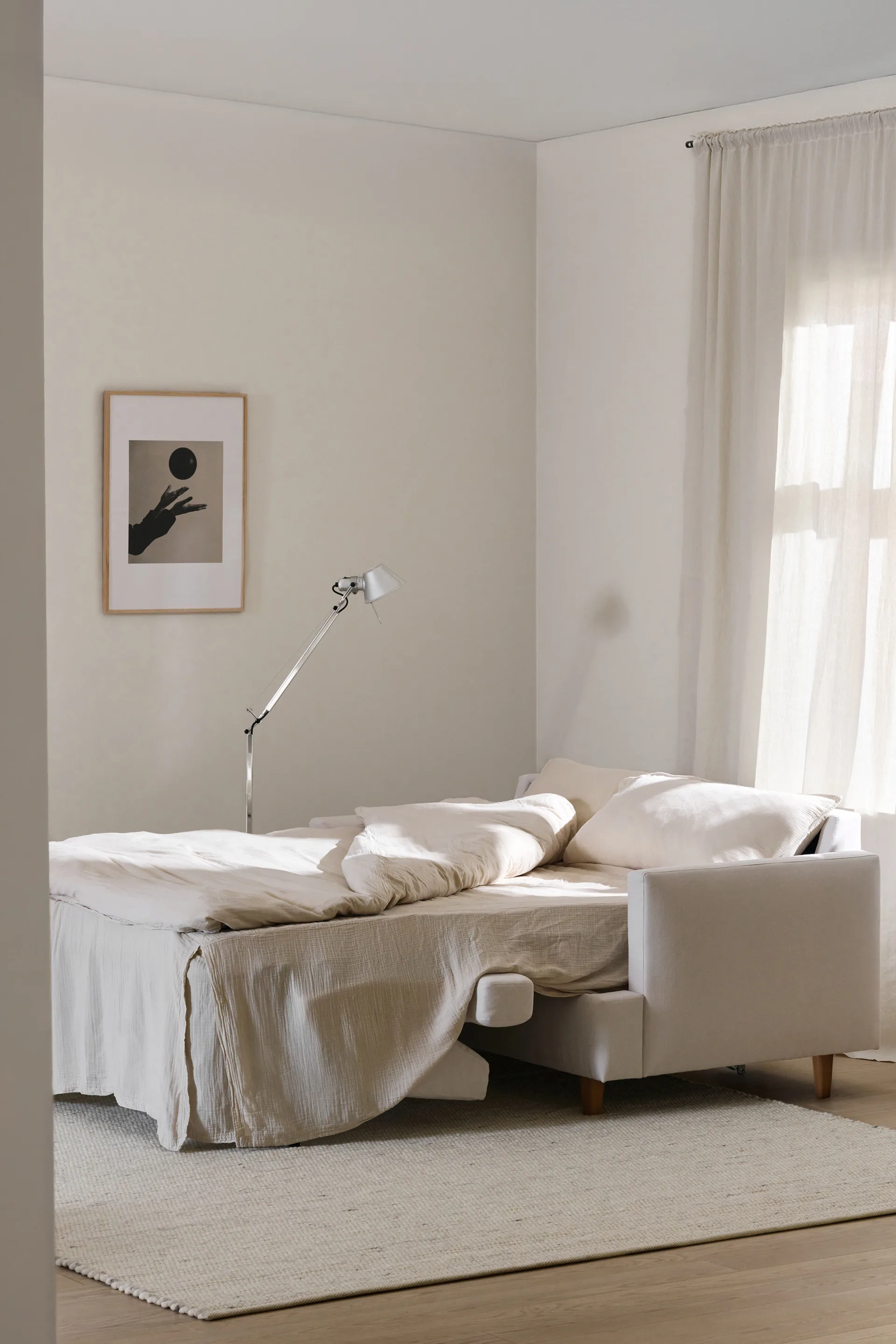 Binga 2,5-sits bäddsoffa, Bern Beige 0341-ekbetsad ask 1898