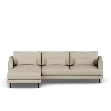 Bredhult soffa - Bern Beige 0341-svart stål, 2,5-sits C2 - 1898