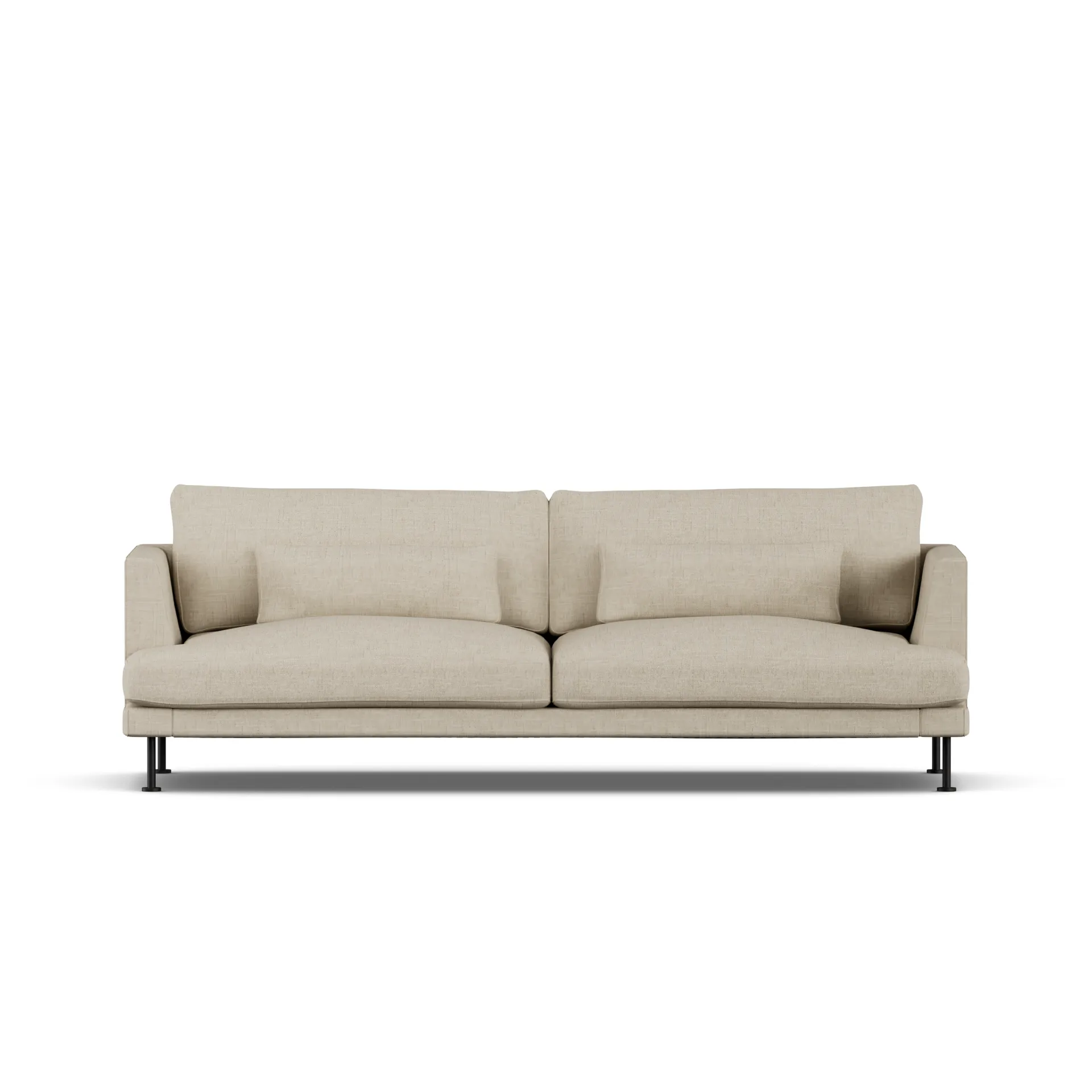Bredhult soffa, Bern Beige 0341-svart stål, 3-sits 1898