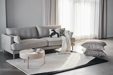 Bredhult soffa - Bern Beige 0341-vitoljad ek, 3-sits - 1898
