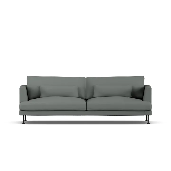 Bredhult soffa - Caleido Grey 1240-svart stål, 3-sits - 1898