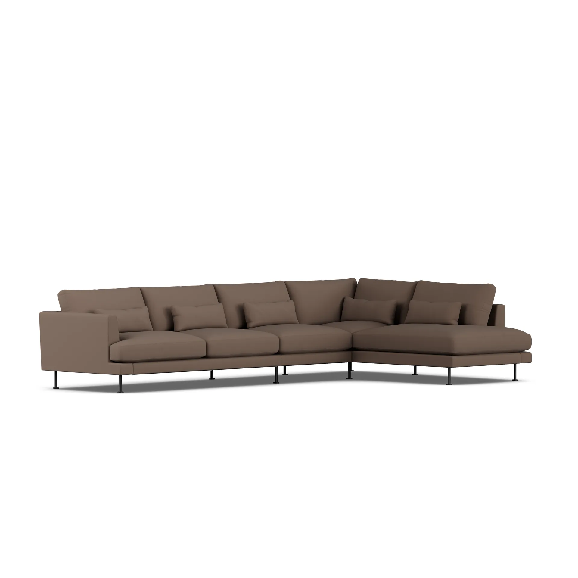 Bredhult soffa, Jump Brown 1955-svart stål, 4-sits B1 1898