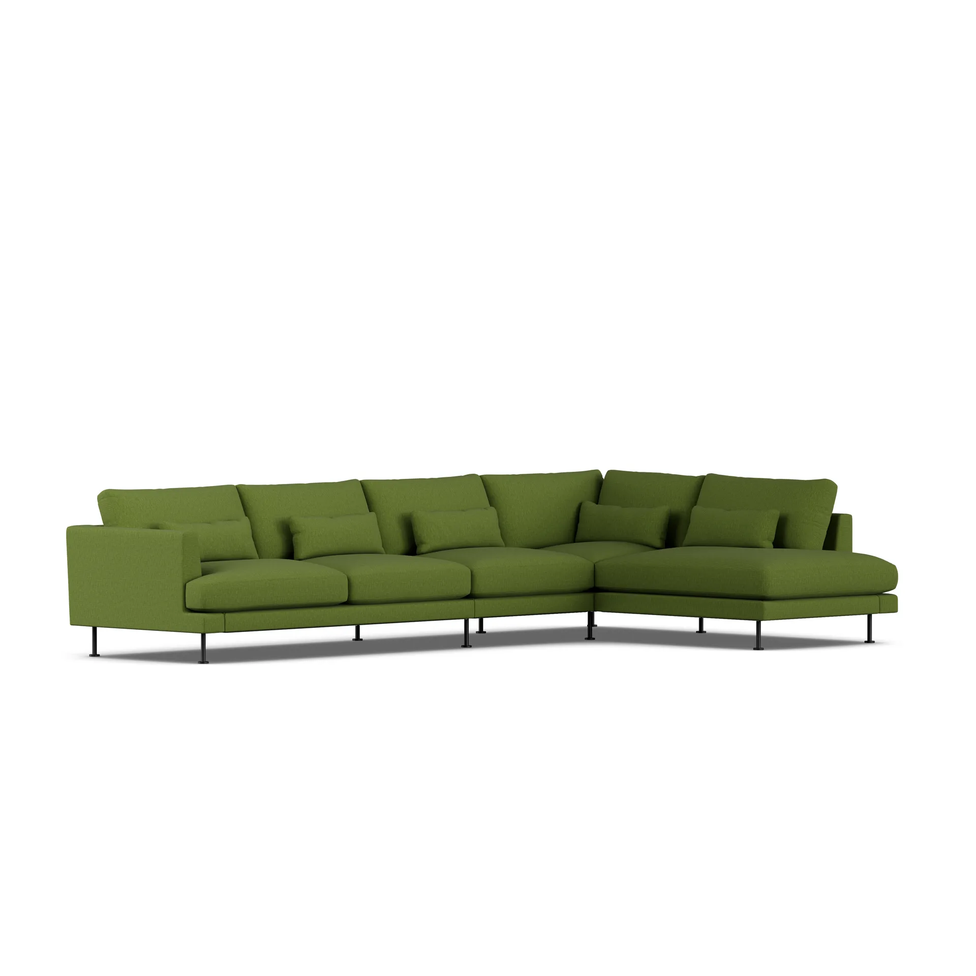 Bredhult soffa, Luiza Green 3975-svart stål, 4-sits B1 1898