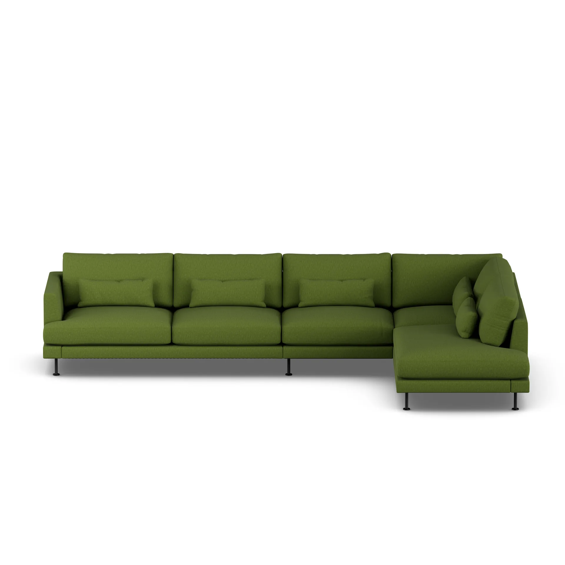 Bredhult soffa, Luiza Green 3975-svart stål, 4-sits B1 1898
