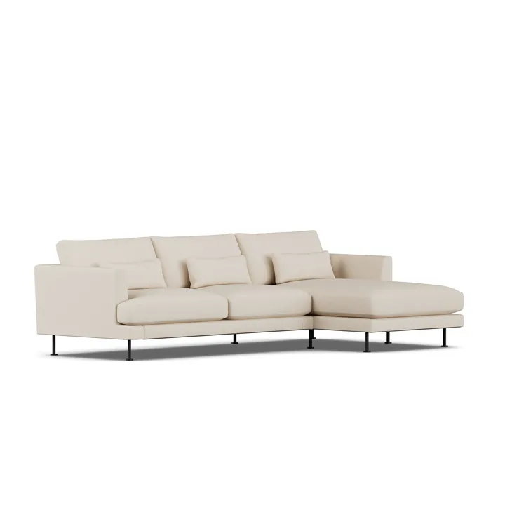 Bredhult soffa - Same Beige 6670-svart stål, 2,5-sits C1 - 1898