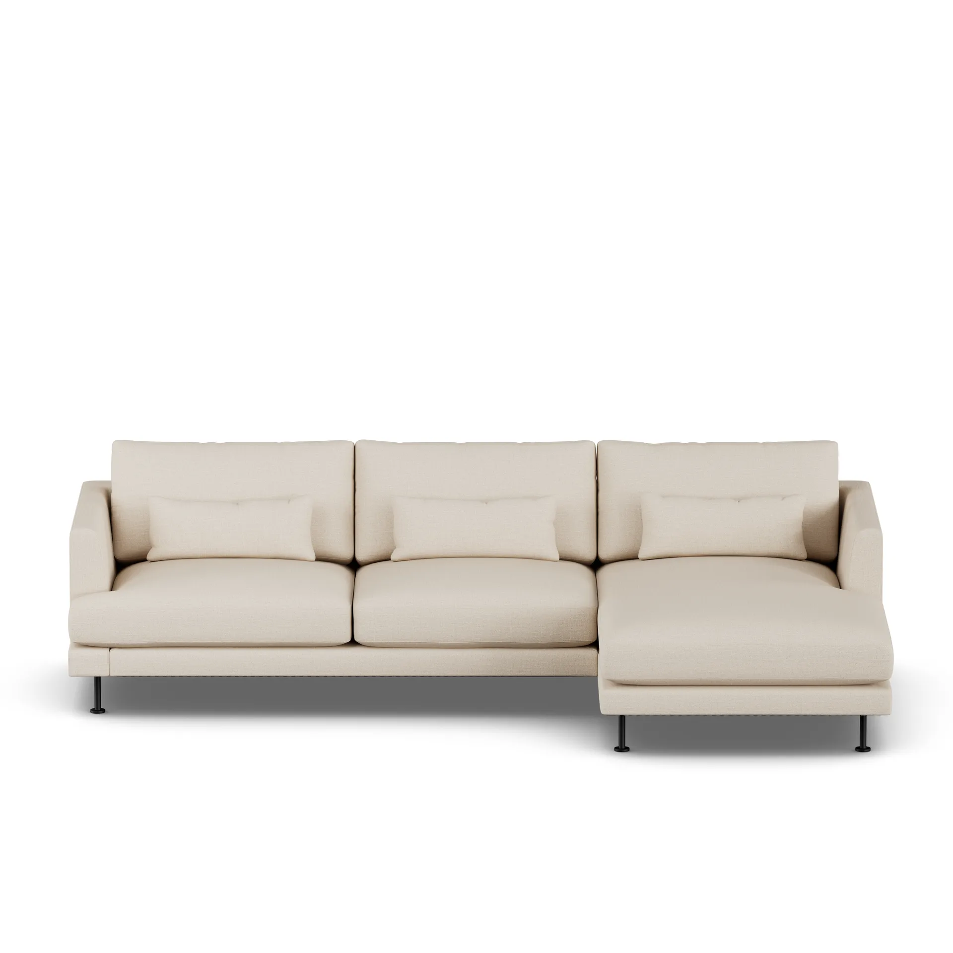 Bredhult soffa, Same Beige 6670-svart stål, 2,5-sits C1 1898