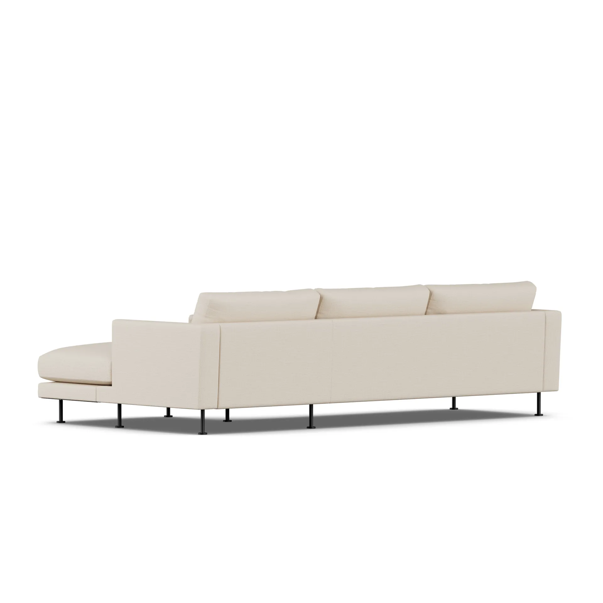 Bredhult soffa, Same Beige 6670-svart stål, 2,5-sits C1 1898