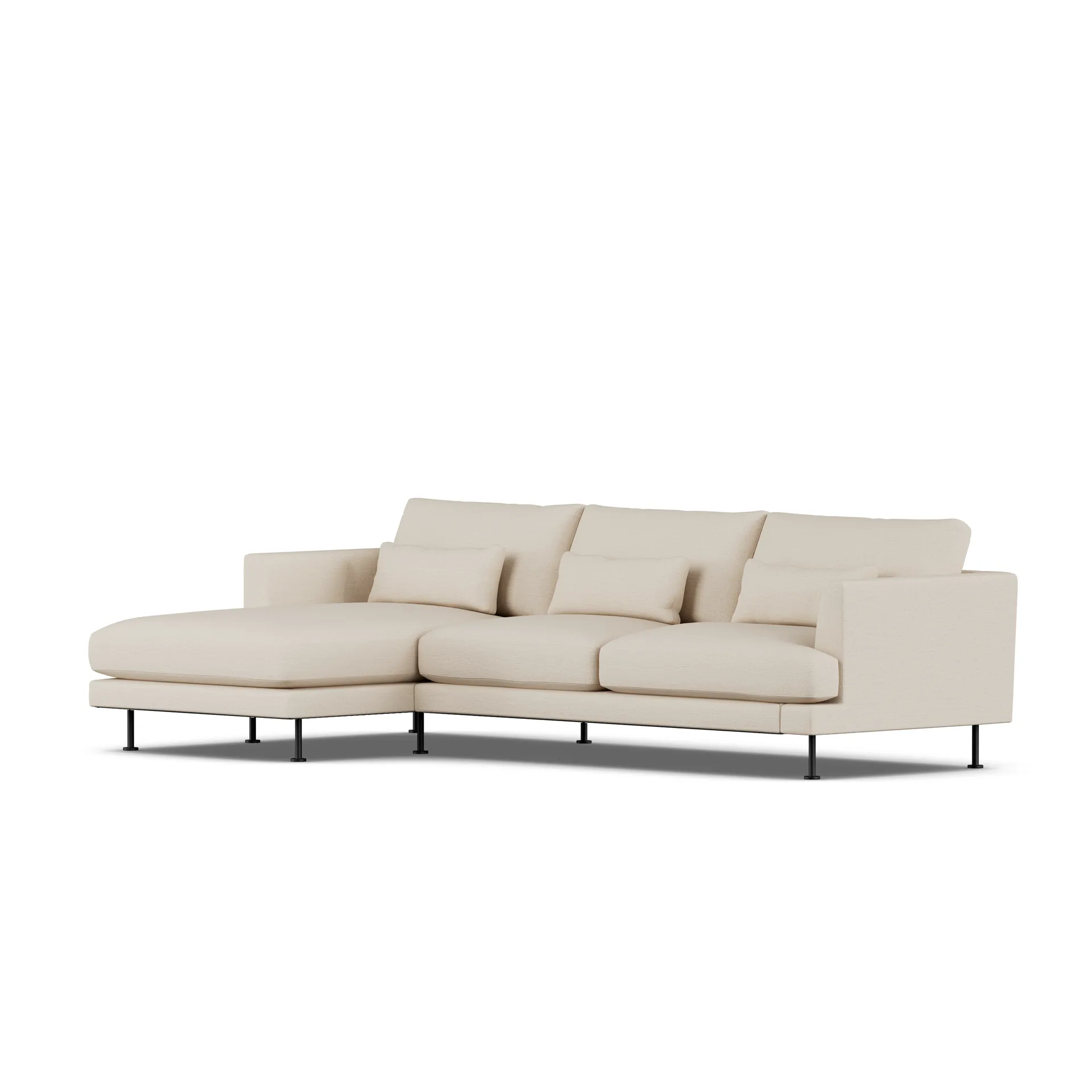 Bredhult soffa, Same Beige 6670-svart stål, 2,5-sits C2 1898