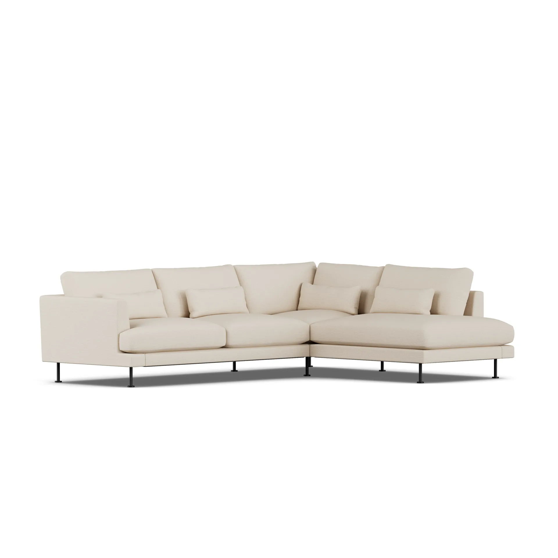 Bredhult soffa, Same Beige 6670-svart stål, 3-sits A1 1898