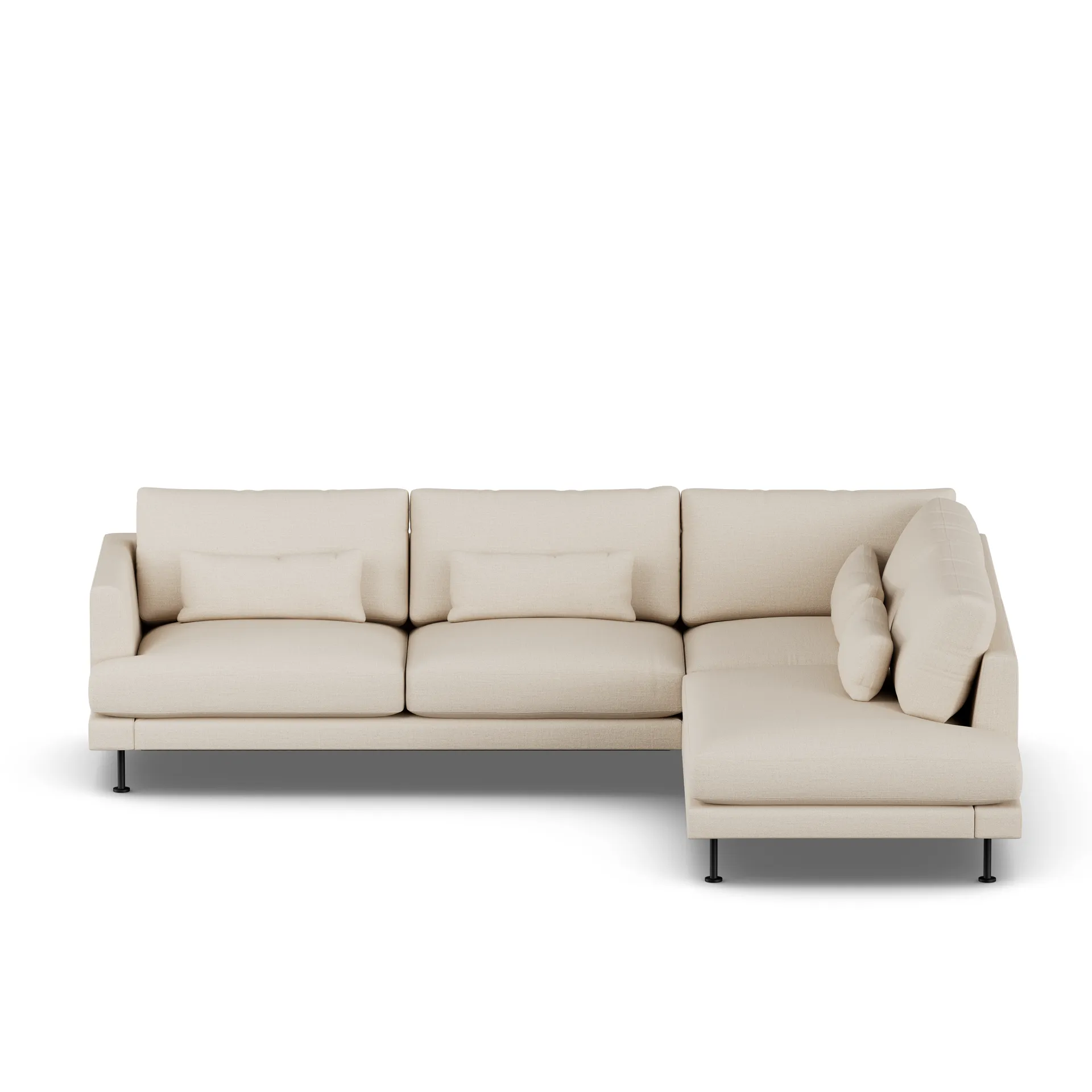 Bredhult soffa, Same Beige 6670-svart stål, 3-sits A1 1898