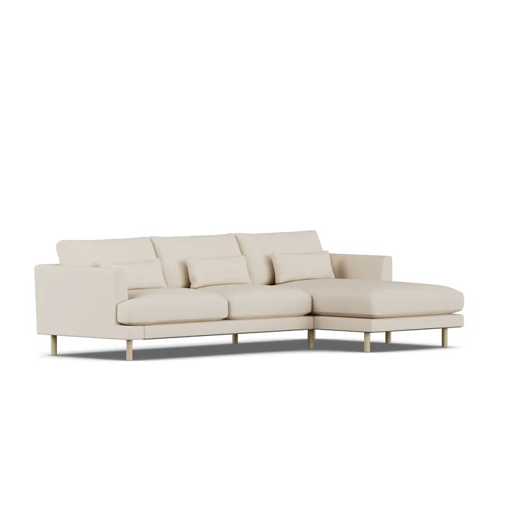 Bredhult soffa - Same Beige 6670-vitoljad ek, 2,5-sits C1 - 1898