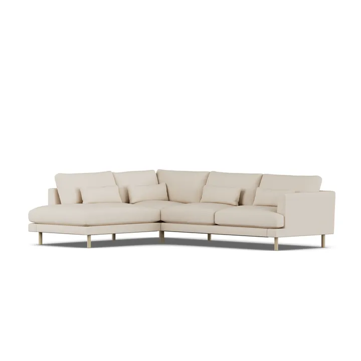 Bredhult soffa - Same Beige 6670-vitoljad ek, 3-sits A2 - 1898