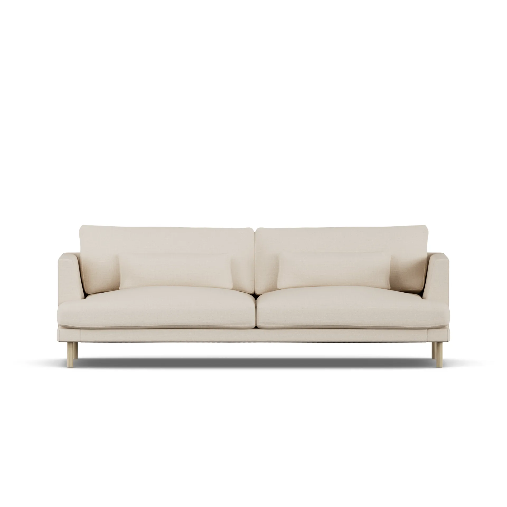 Bredhult soffa, Same Beige 6670-vitoljad ek, 3-sits 1898