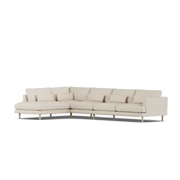 Bredhult soffa - Same Beige 6670-vitoljad ek, 4-sits B2 - 1898