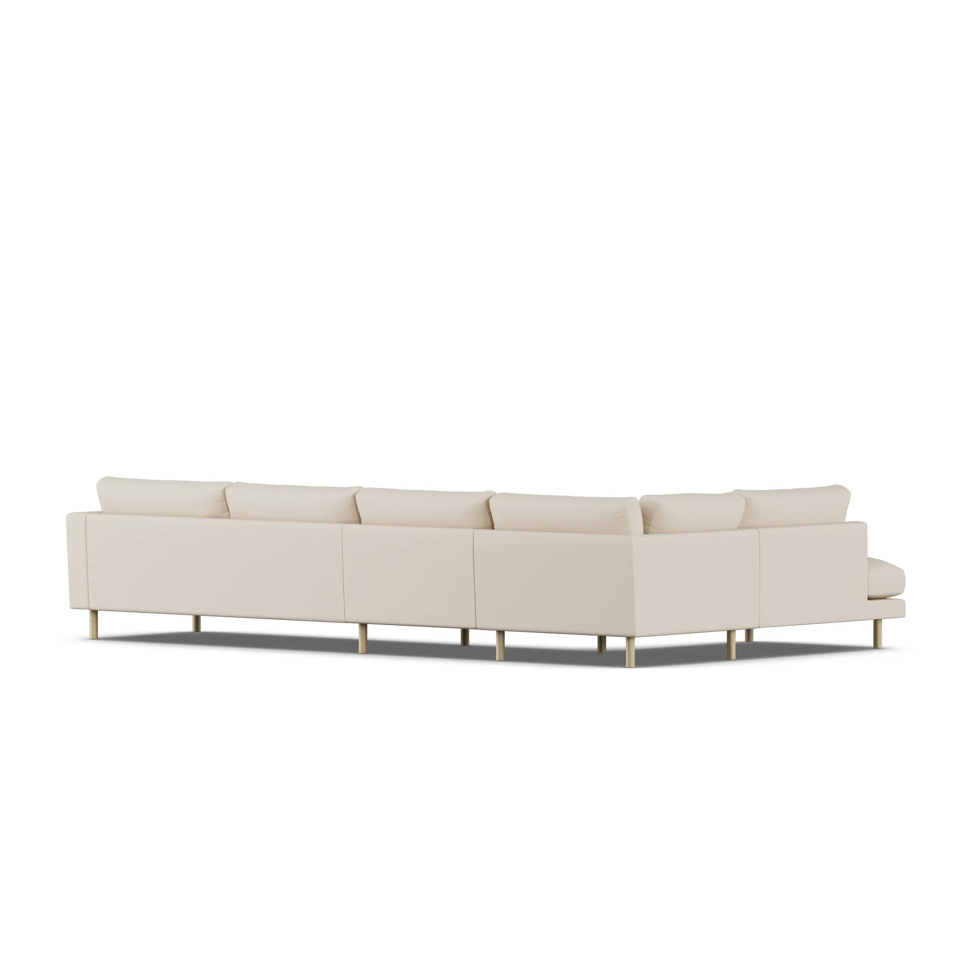 Bredhult soffa, Same Beige 6670-vitoljad ek, 4-sits B2 1898