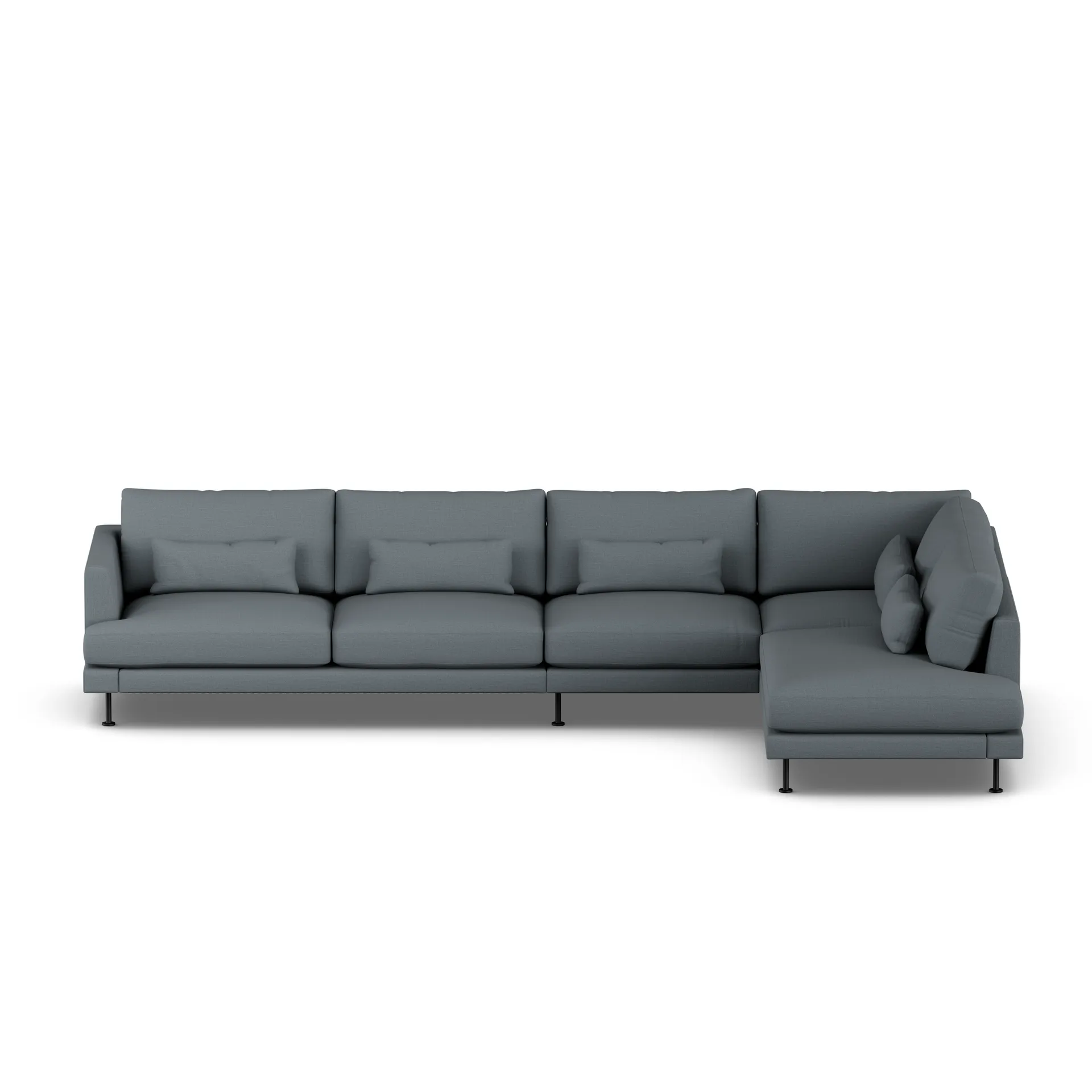 Bredhult soffa, Same Blue 6678-svart stål, 4-sits B1 1898