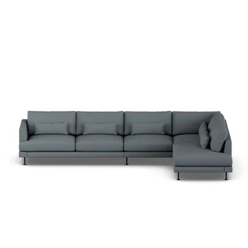Bredhult soffa - Same Blue 6678-svart stål, 4-sits B1 - 1898