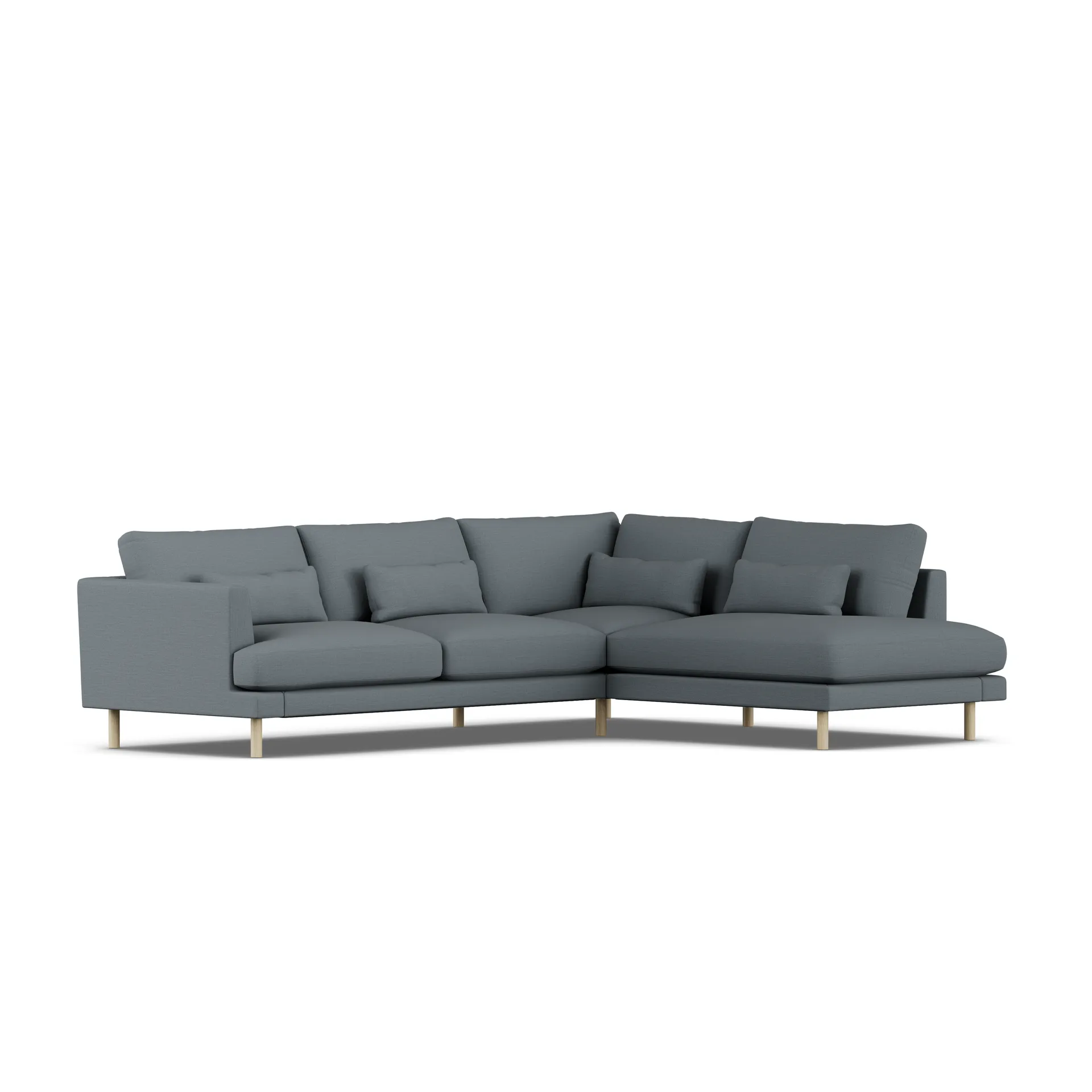 Bredhult soffa, Same Blue 6678-vitoljad ek, 3-sits A1 1898