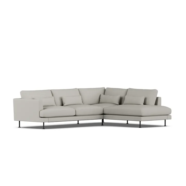 Bredhult soffa - Same Grey 6673-svart stål, 3-sits A1 - 1898