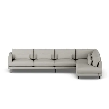 Bredhult soffa - Same Grey 6673-svart stål, 4-sits B1 - 1898