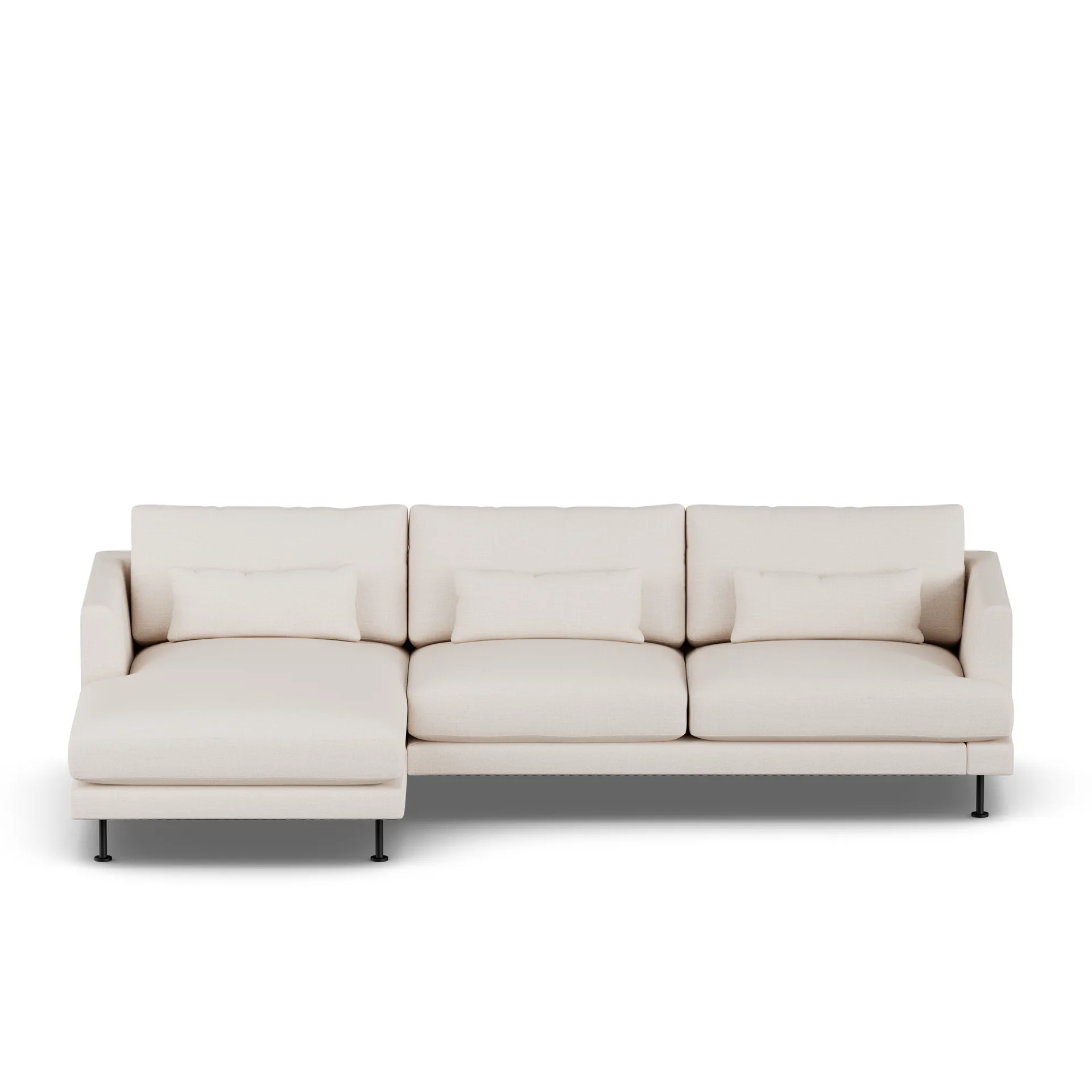 Bredhult soffa, Same Off White 6671-svart stål, 2,5-sits C2 1898