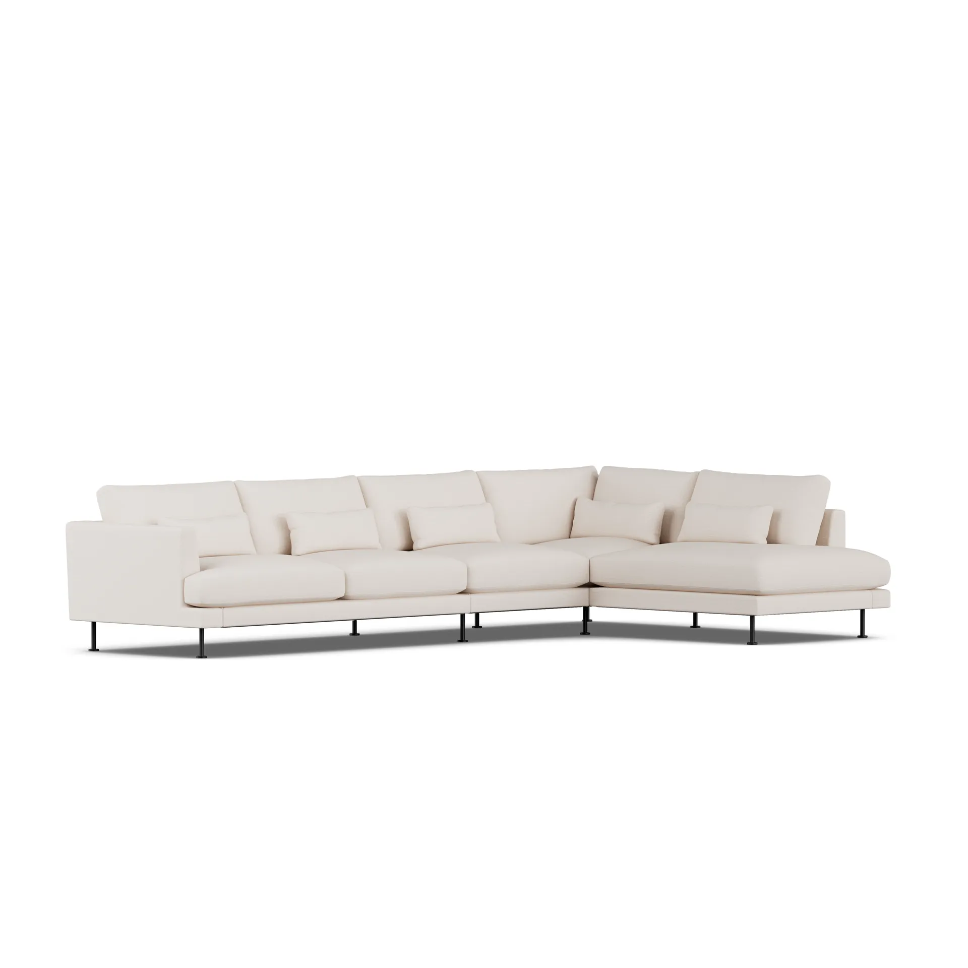 Bredhult soffa, Same Off White 6671-svart stål, 4-sits B1 1898