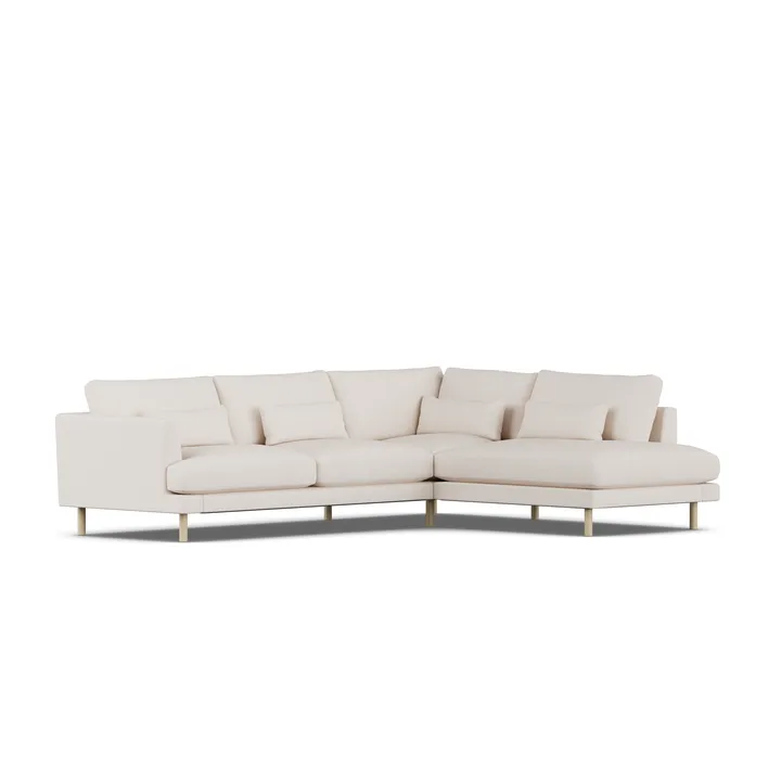 Bredhult soffa - Same Off White 6671-vitoljad ek, 3-sits A1 - 1898