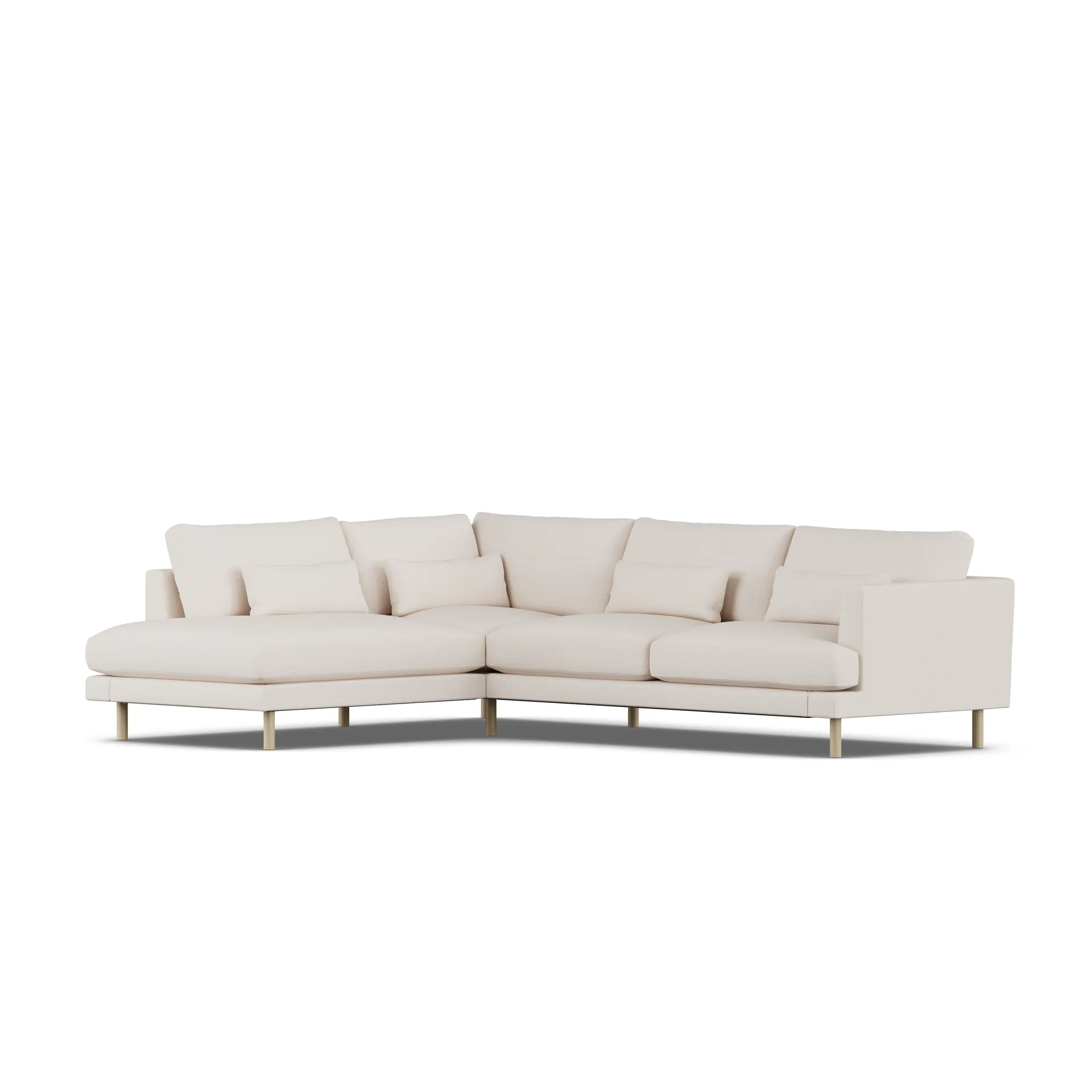 Bredhult soffa, Same Off White 6671-vitoljad ek, 3-sits A2 1898