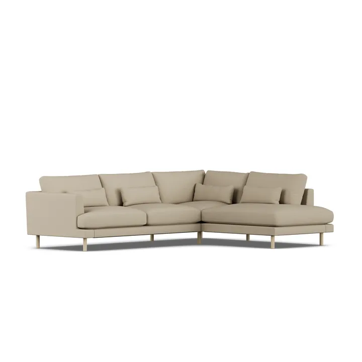 Bredhult soffa - Same Sand 6672-vitoljad ek, 3-sits A1 - 1898