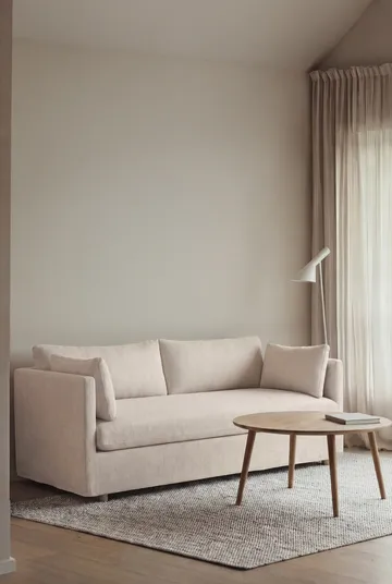 Linnevik soffa - Caleido Beige 9600-vitoljad ek, 2-sits, med kappa - 1898
