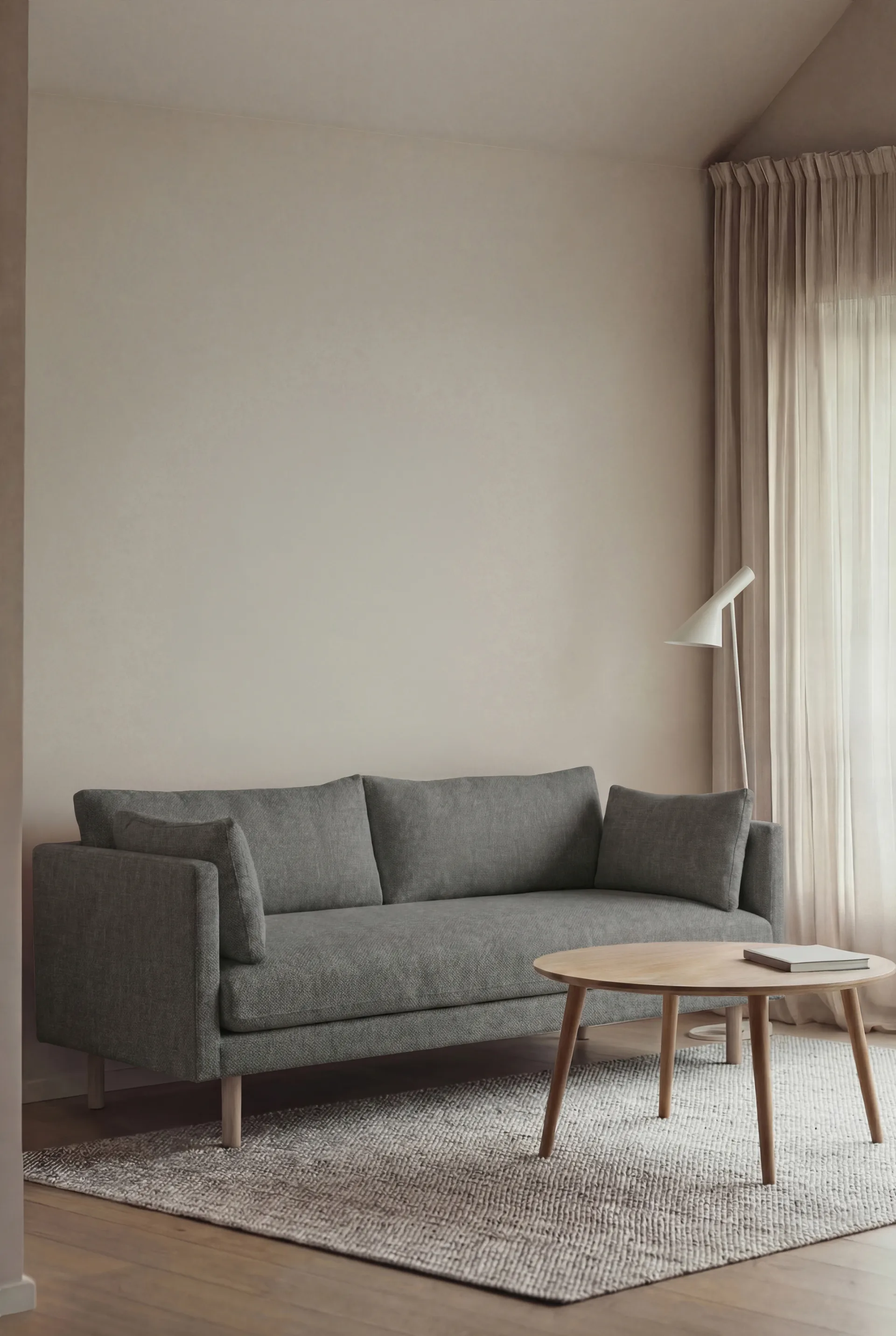 Linnevik soffa, Caleido Grey 1240-vitoljad ek, 2-sits 1898