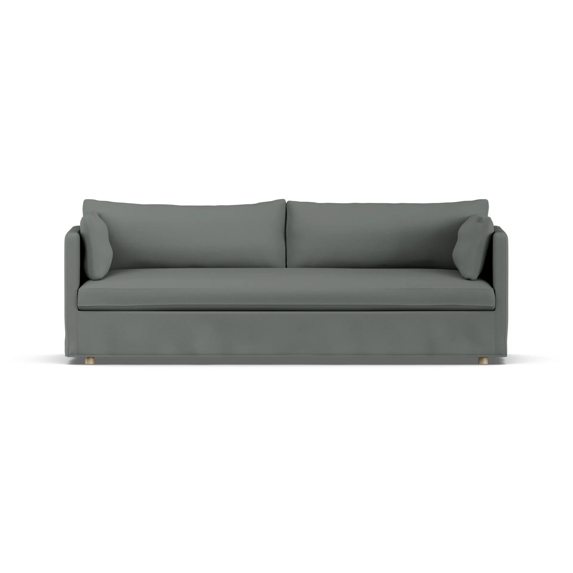 Linnevik soffa, Caleido grey 1240-vitoljad ek, 4-sits, med kappa 1898