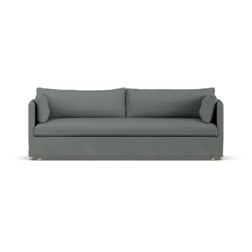 Linnevik soffa - Caleido grey 1240-vitoljad ek, 4-sits, med kappa - 1898