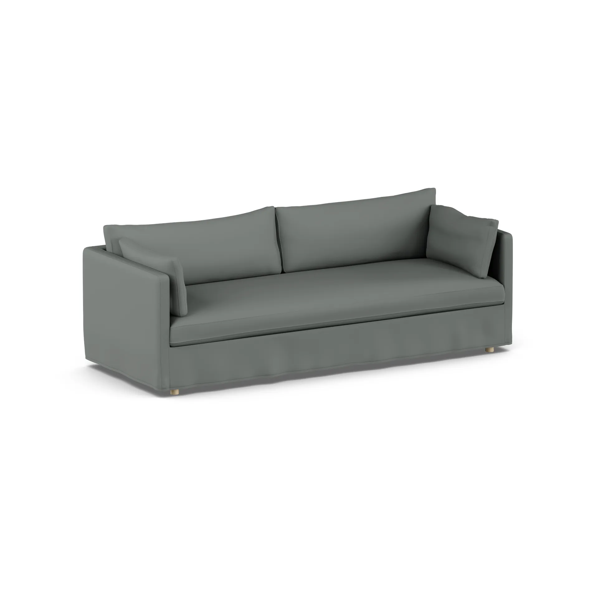 Linnevik soffa, Caleido grey 1240-vitoljad ek, 4-sits, med kappa 1898