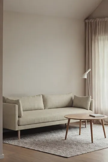 Linnevik soffa - Luiza Beige 3981-vitoljad ek, 4-sits - 1898