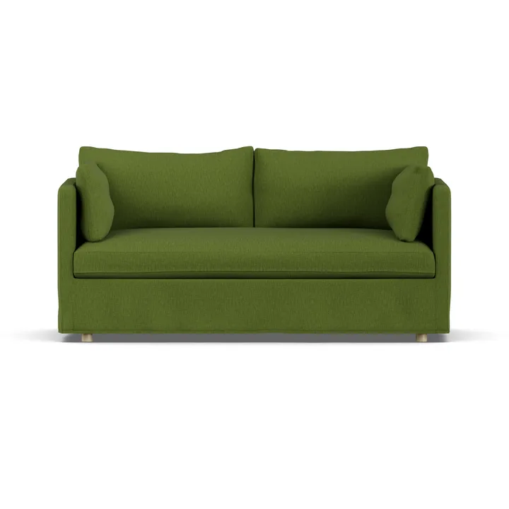 Linnevik soffa - Luiza Green 3975-vitoljad ek, 2-sits, med kappa - 1898