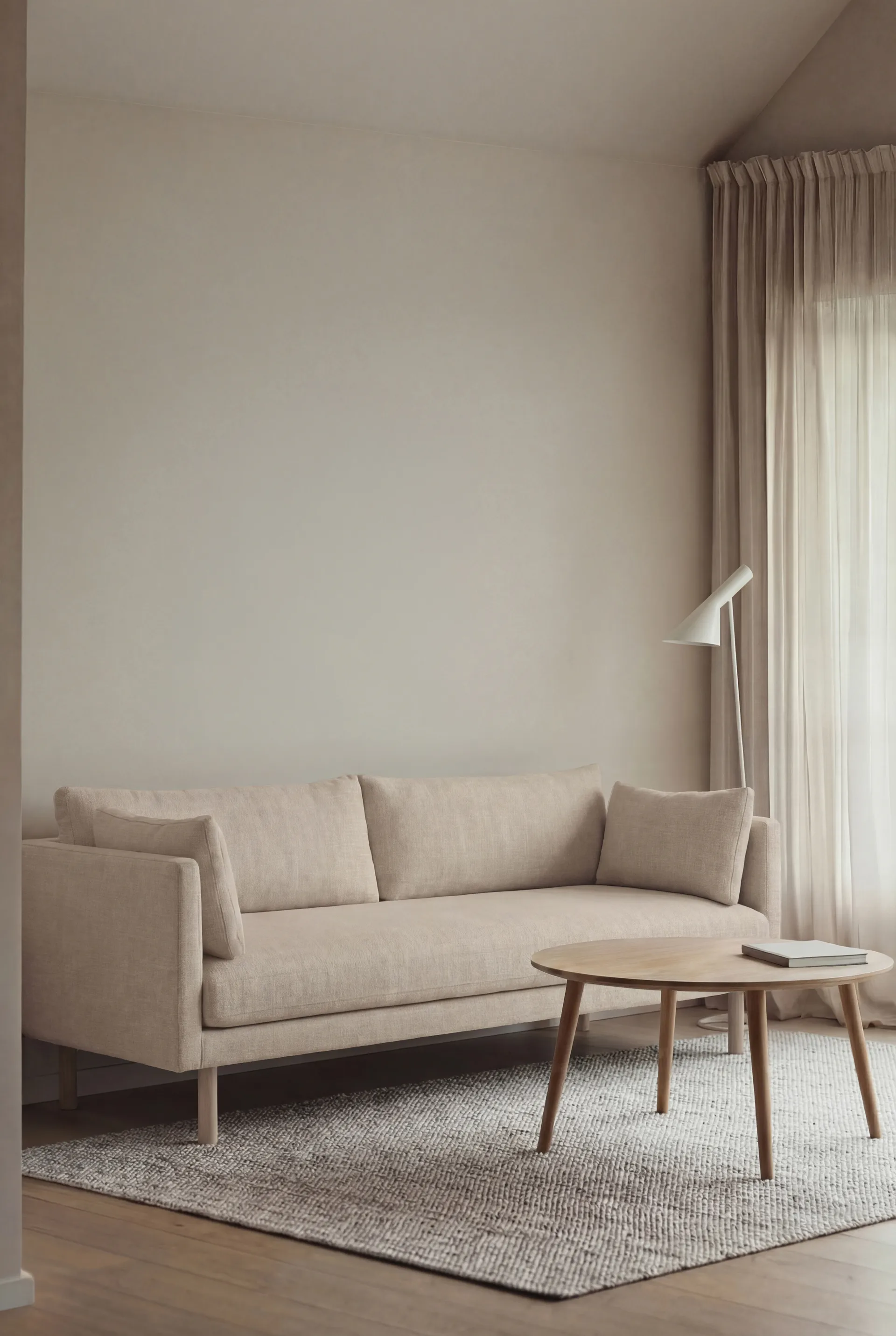 Linnevik soffa, Same Beige 6670-vitoljad ek, 3-sits 1898