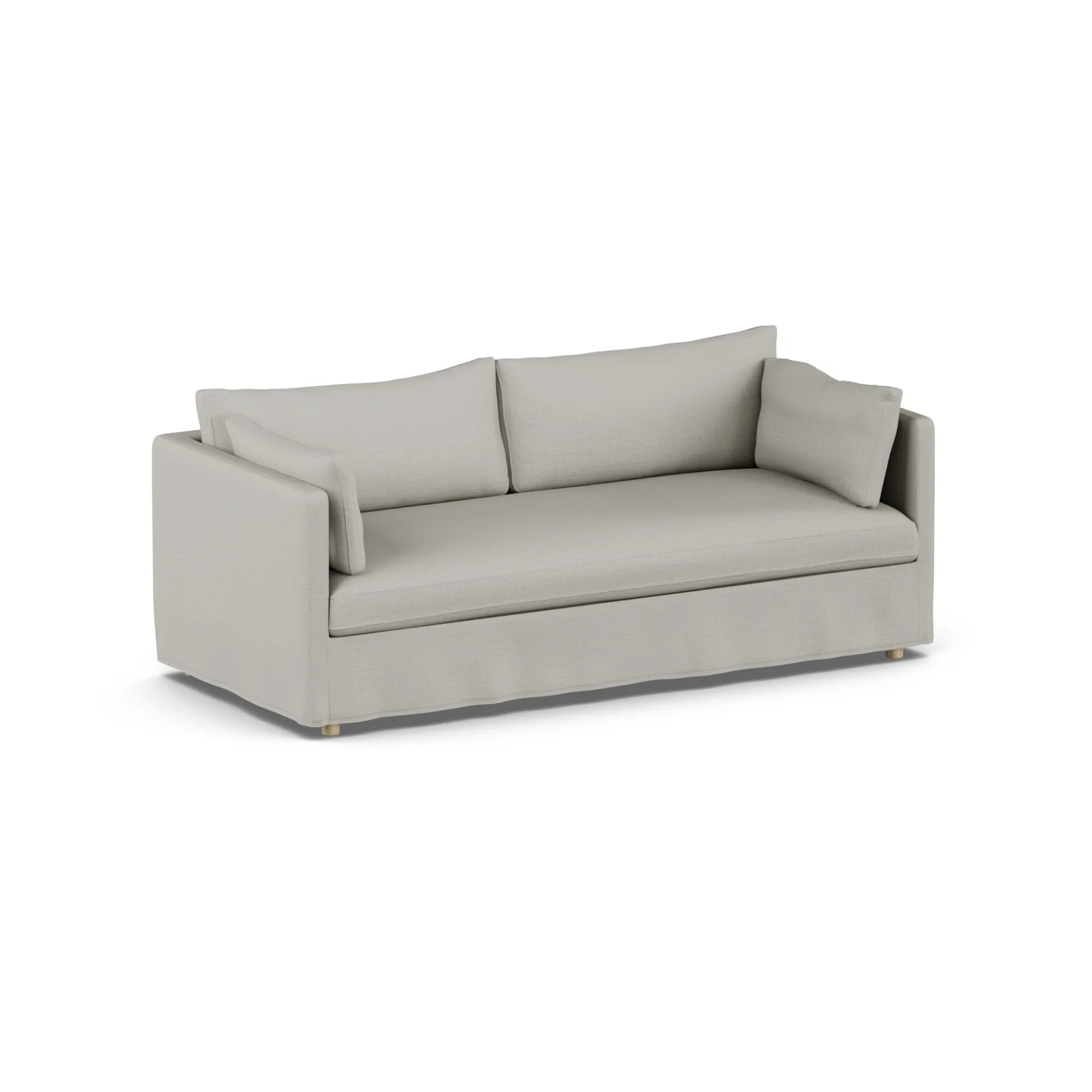 Linnevik soffa, Same Grey 6673-vitoljad ek, 3-sits, med kappa 1898