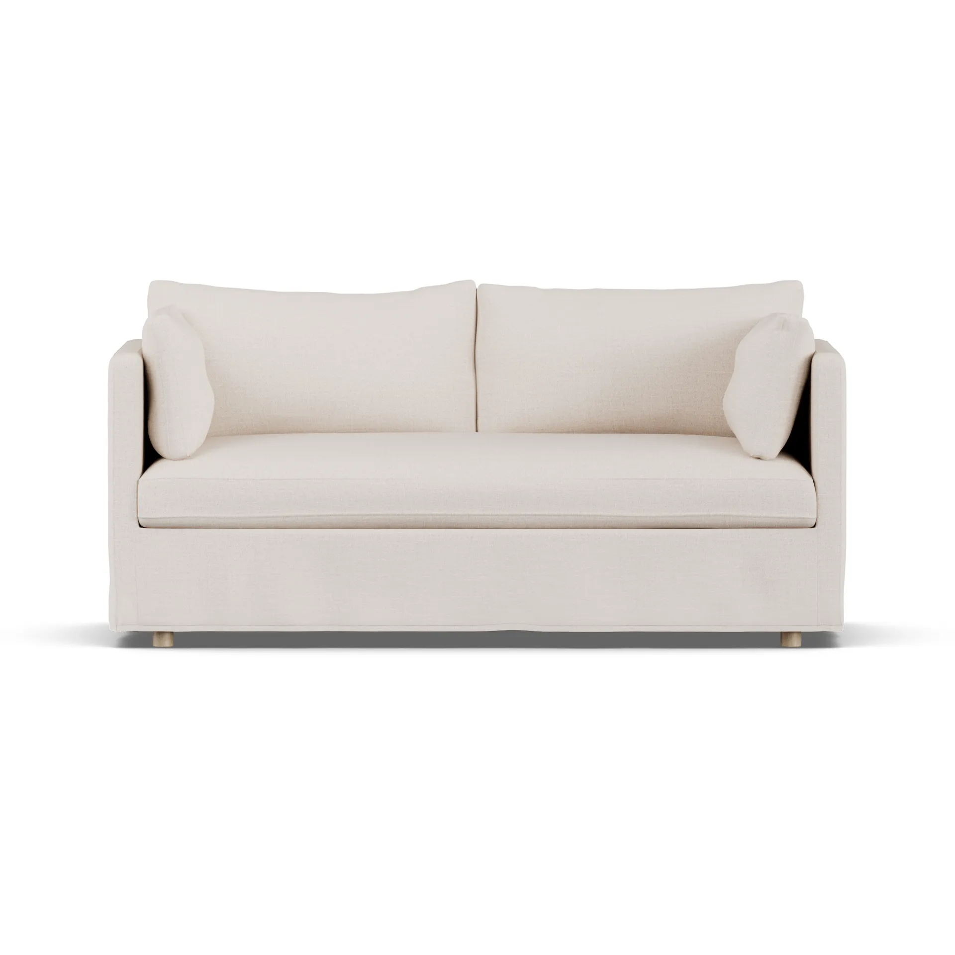Linnevik soffa, Same Off White 6671-vitoljad ek, 2-sits, med kappa 1898
