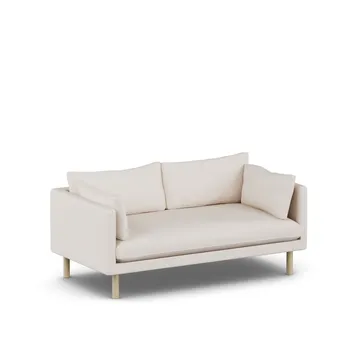 Linnevik soffa - Same Off White 6671-vitoljad ek, 2-sits - 1898