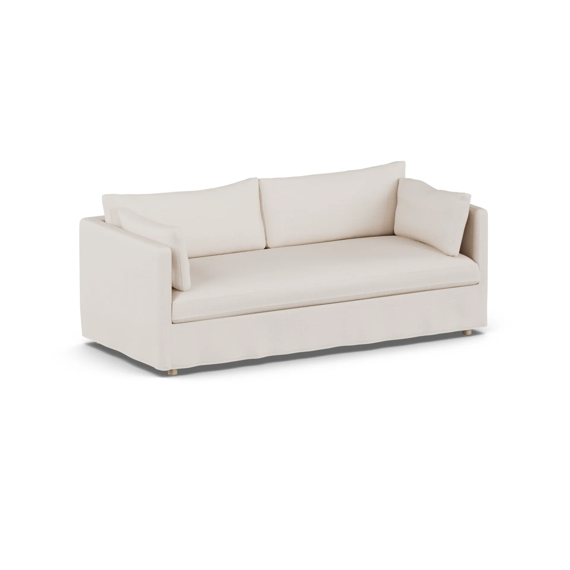 Linnevik soffa, Same Off White 6671-vitoljad ek, 3-sits, med kappa 1898