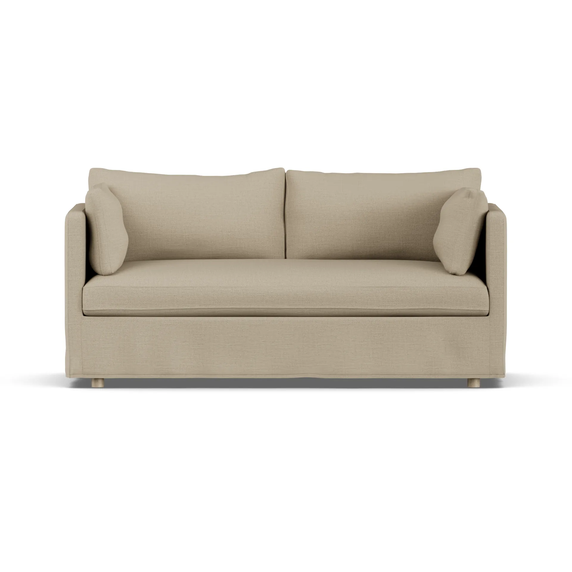 Linnevik soffa, Same Sand 6672-vitoljad ek, 2-sits, med kappa 1898