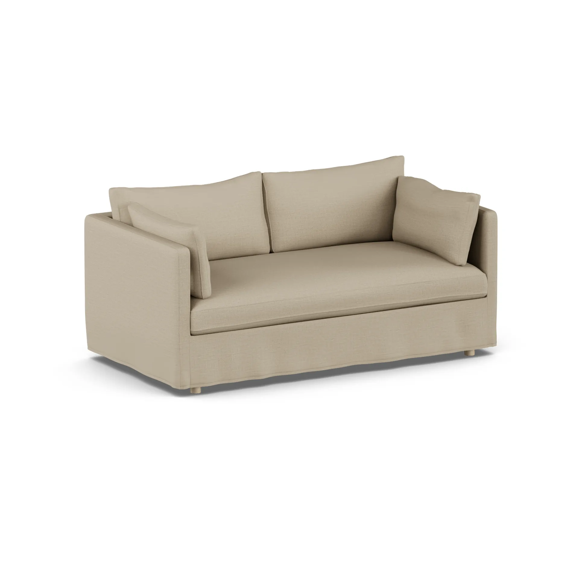 Linnevik soffa, Same Sand 6672-vitoljad ek, 2-sits, med kappa 1898