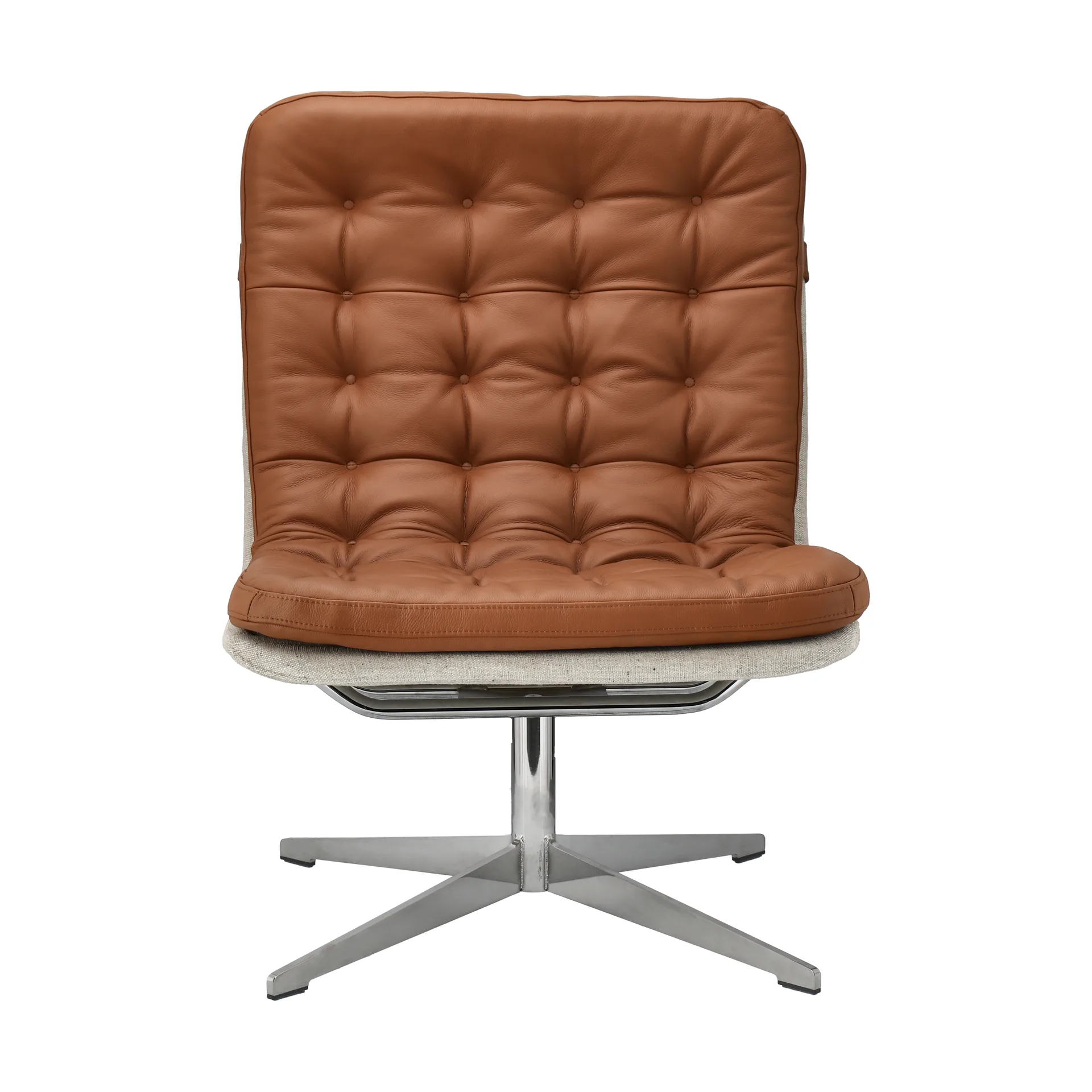 Loholm fåtölj med snurrfunktion, Konjaksfärgat läder-Bern Beige 0341 1898