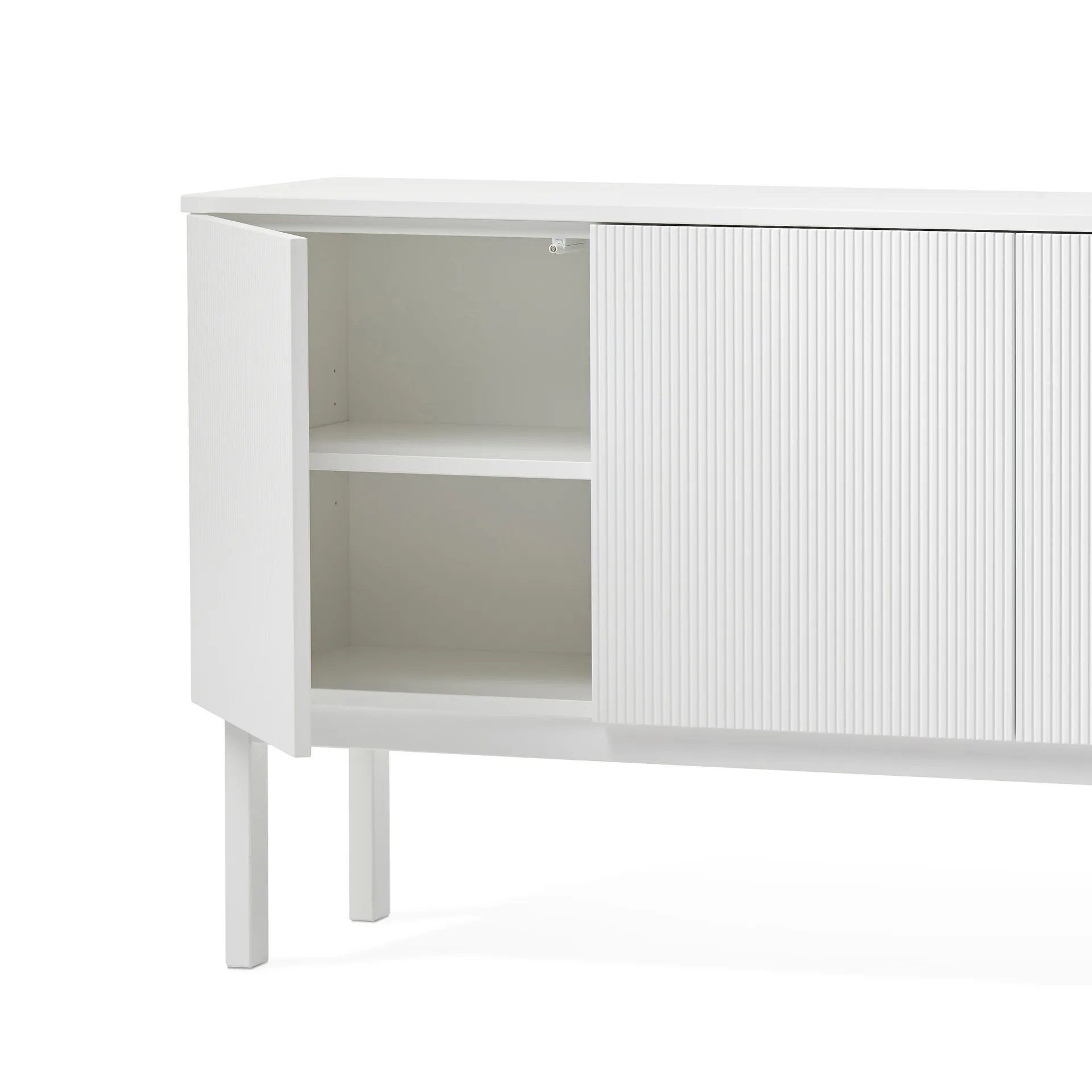 Beam sideboard, vit lack, sockel i oljad ek A2