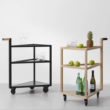 Move serveringsvagn - ek svartbets, big, marmor marquina, glas - A2