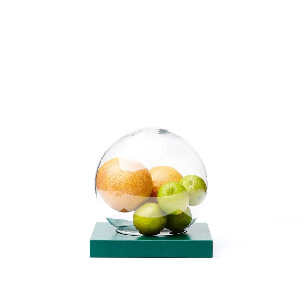Space dekoration, ek grönbetsad, glas A2