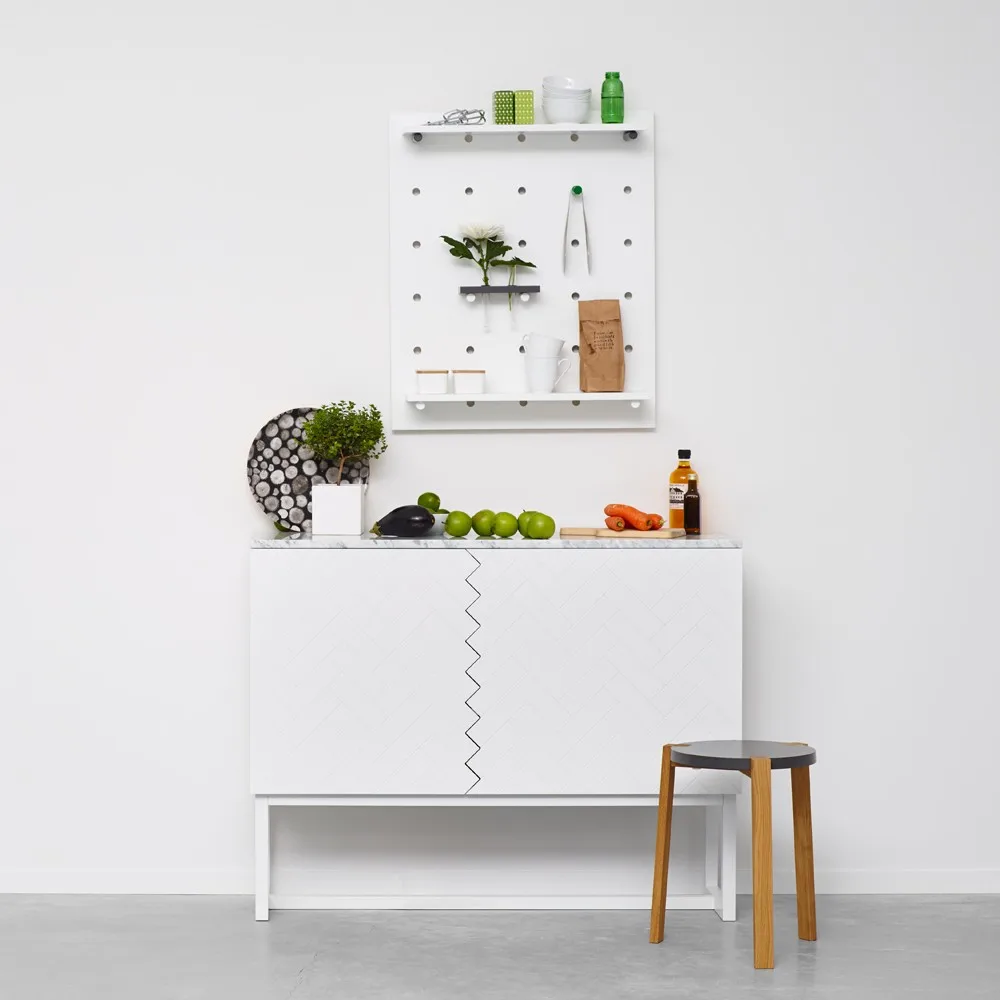 Story sideboard, midnattsblå, blått stativ A2