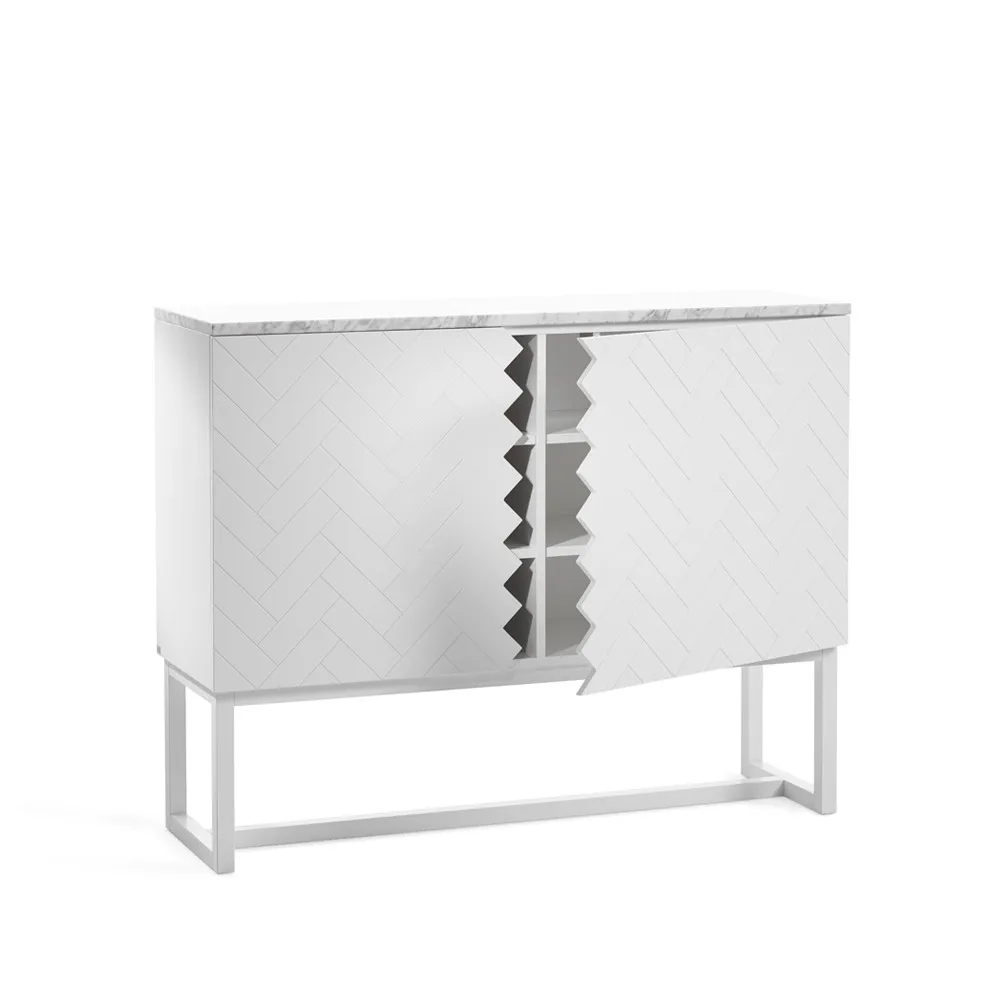 Story sideboard, vit, vit marmortopp, vitt stativ A2