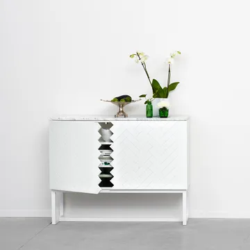 Story sideboard - vit, vit marmortopp, vitt stativ - A2